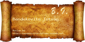 Bendekovits István névjegykártya