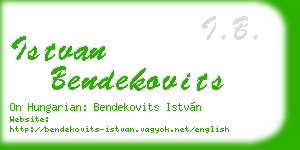 istvan bendekovits business card